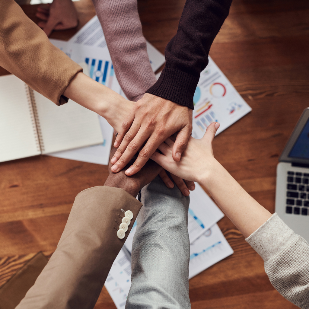 Team of diverse professionals collaborating