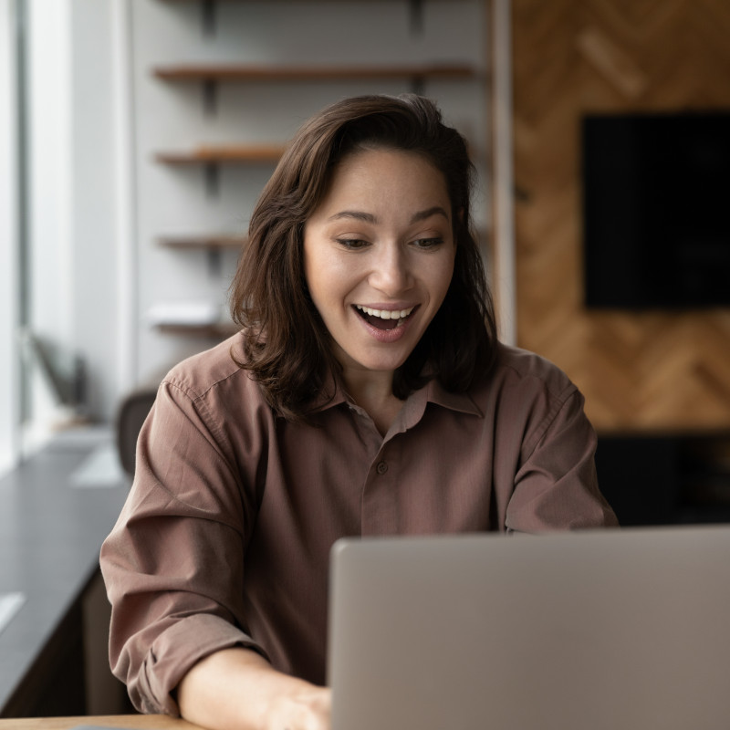 Employee benefits smiling woman